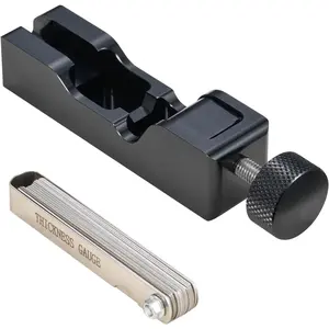 Spark Plug Gap Tool Universal with 32 Blades Steel Feeler Gauge, Compatible with Most Standard 10mm 12mm 14mm 16mm Thread Spark Plugs, Black