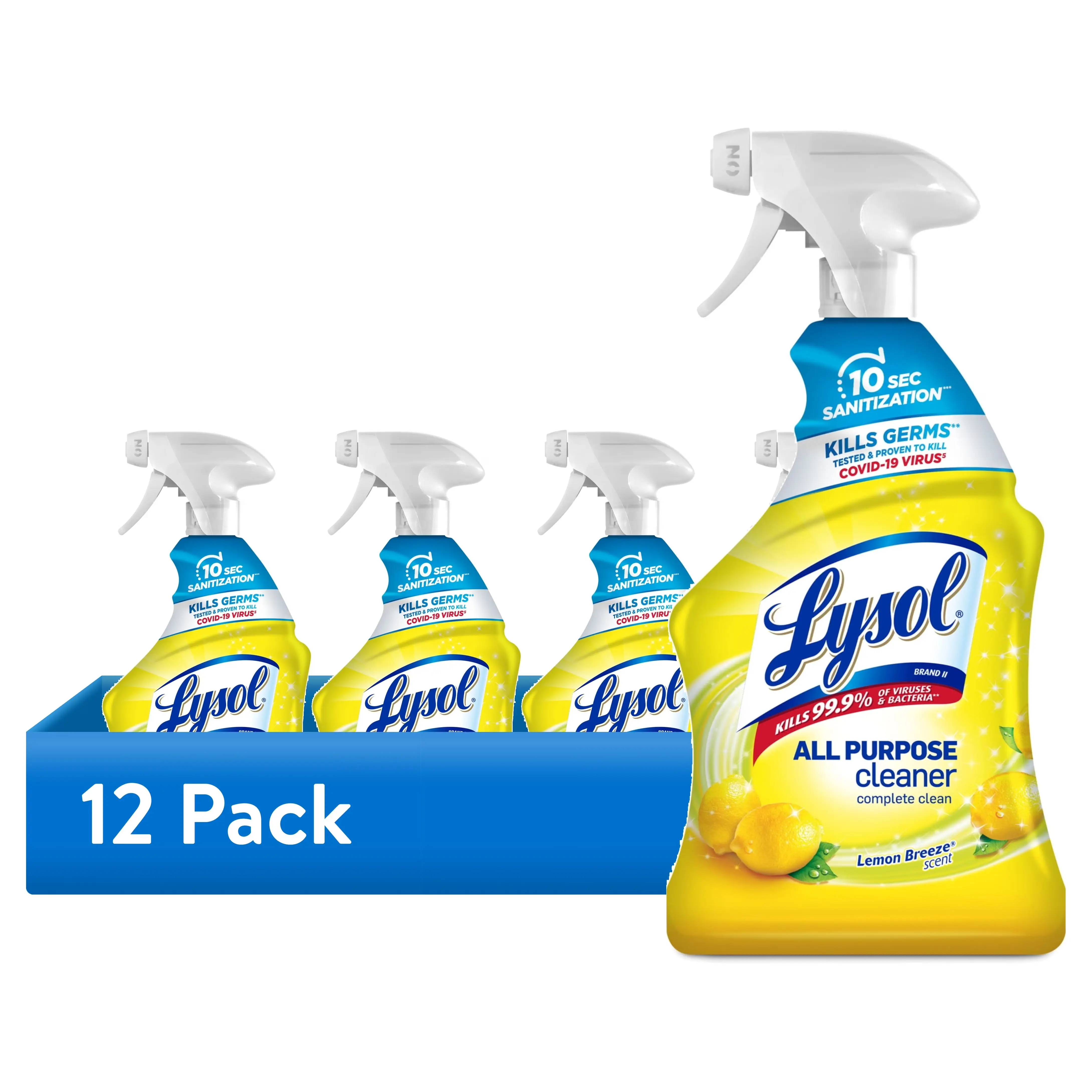 Lysol All Purpose Cleaner Sanitizing and Disinfecting Spray Lemon Breeze Scent, 32 oz, Bottle