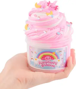 Pink Axolotl Slime, Butter Slime Party Favor for Girls & Boys, Super Soft & Non-Sticky, Scented DIY Stress Relief Toy, Birthday Gifts for Kids, Goodie Bag Stuffers