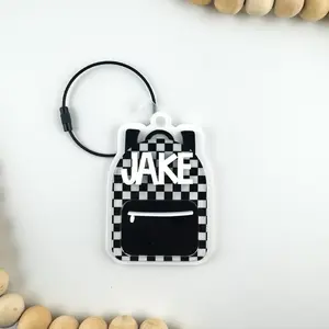 Personalized NFC Backpack Tag - Tap for Emergency Contact Info - Customizable Name - Durable Lightweight - Perfect for Kids & Travel - 2.5" Tall - Works with Most NFC-enabled Smartphones