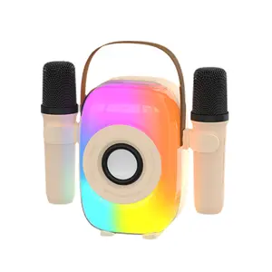 FigurineHong Mini karaoke Machine with Wireless Microphones/portable wireless speaker Singing Music Digital Signal Processor Fun Bluetooth party