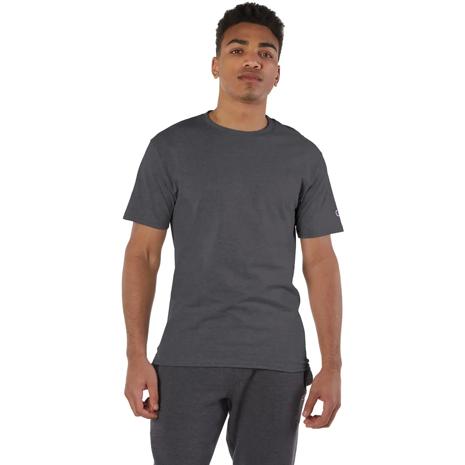 3 Pack Champion Men's Heavyweight Short Sleeve Crew Neck Tag Free T-Shirt - Charcoal - Small