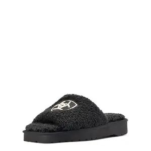 Ariat Women’s Cozy Chic Square Toe Slipper Fuzzy Black
