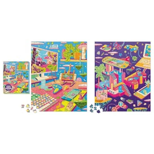 Cozy Gamer 2-in-1 Double-Sided 500-Piece Puzzle Cozy Gamer 2-in-1 Double-Sided 500-Piece Puzzle