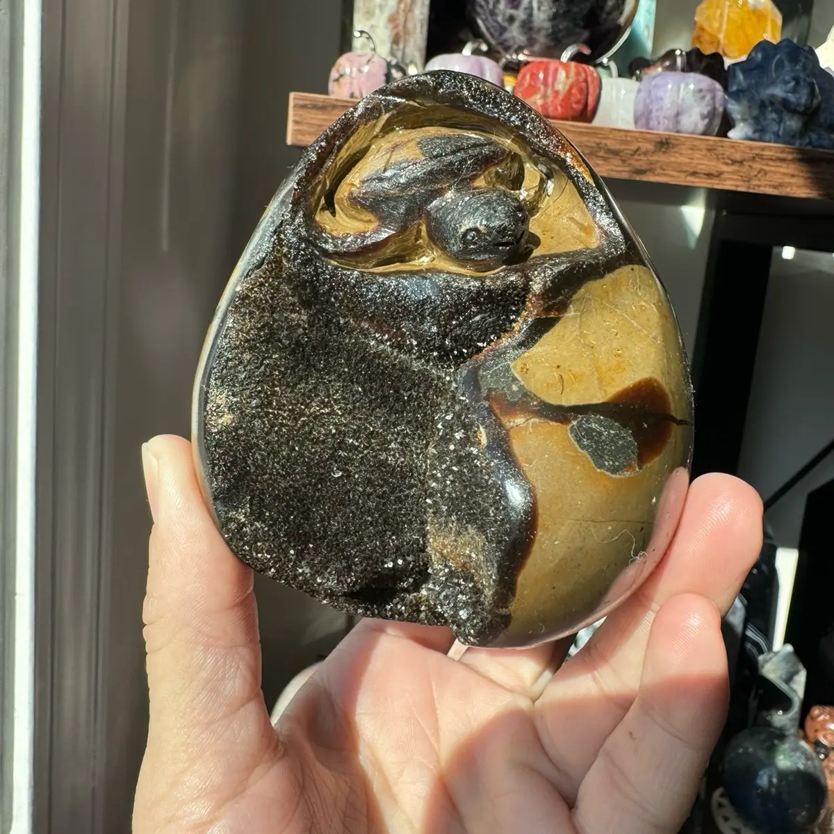 Septarian crystal egg