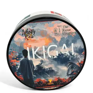 WhollyKaw Ikigai Shaving Soap for Sensitive Skin with Donkey Milk Water Buffalo Milk Whey Proteins Omega 3 6 Hops Extract Hydrating Vegan Aftershave Scented