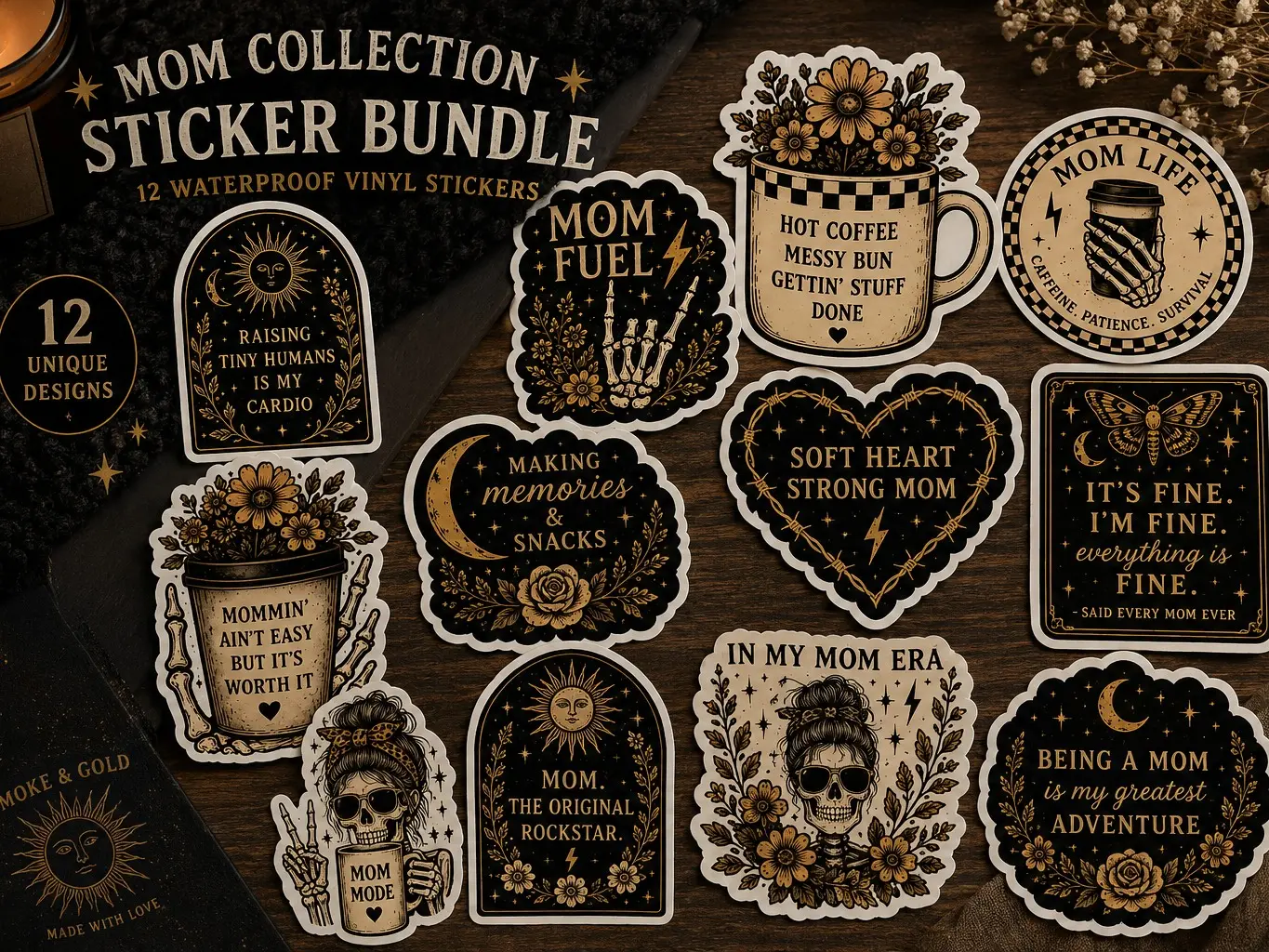 Mom Collection Sticker Pack | 12 Waterproof Vinyl Mom Stickers