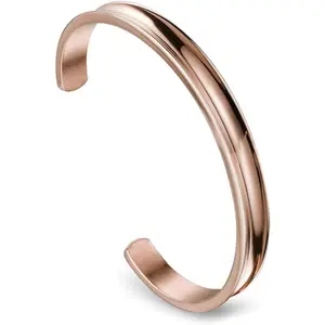 Hair Tie Bracelet Stainless Steel Grooved Cuff Bangle  for her