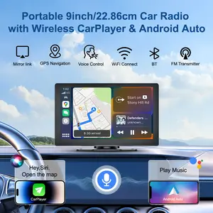 Car Smart Display, supports limited/wireless Carplay and Android Auto, supports car audio sound, supports making calls, messaging, navigation, music, airplay, aux, Screen for All Vehicles video player radio compatible cable Stereo