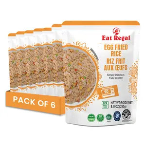 Eat Regal Egg Fried Rice, 8.8 Ounce, Pack of 6 Ready-to-Heat Pouches, Non-GMO Ingredients, 11g Protein, Ideal for Meal Prep & Quick Lunch - Foods