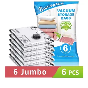 Boxlegend 6 Pack Jumbo Vacuum Storage Bags 40In X 32In Space Saver Bags Large Storage for Clothes BoxLegend