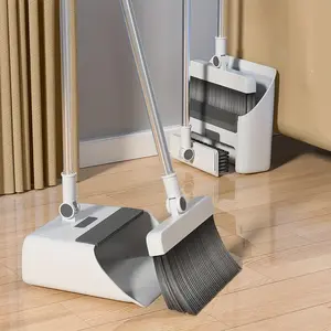 Broom And Dustpan Set, Adjustable Stainless Steel Handle, Dustpan With Comb Teeth, Easy To Remove Dust And Debris,, Ideal For Home And Office Cleaning