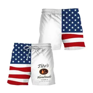 Full Print Tito American Flag Hawaiian Shorts, Summer Swim Trunks, Gift for Men Women