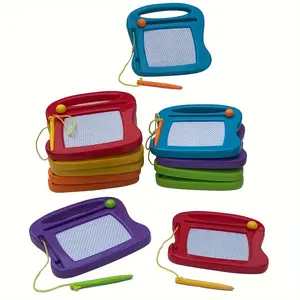 Mini Magnetic Drawing Boards Set, 12-Pack Erasable Scribble & Sketch Pads, Assorted Color Plastic Material, Perfect for Kids Creativity