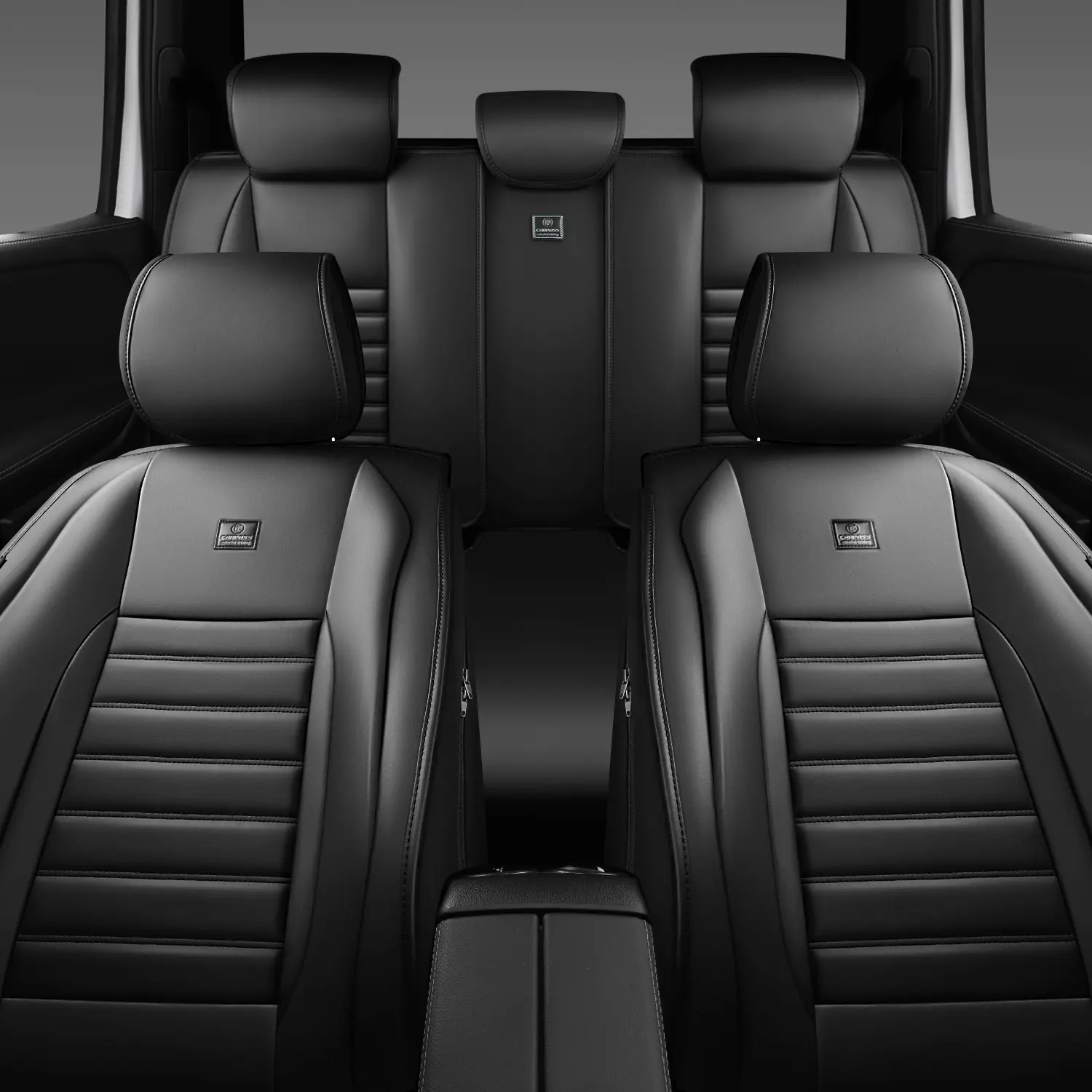 CAR PASS Nappa Leather Seat Covers Protection for Front Seats Universal Waterproof & Anti-Slip Design Airbag Compatible for Sedan, SUV, Pickup Truck Black 1 Count CAR PASS Nappa Leather Seat Covers Protection for Front Seats Universal Waterproof & Anti-Slip Design Airbag Compatible for Sedan, SUV, Pickup Truck Black 1 Count