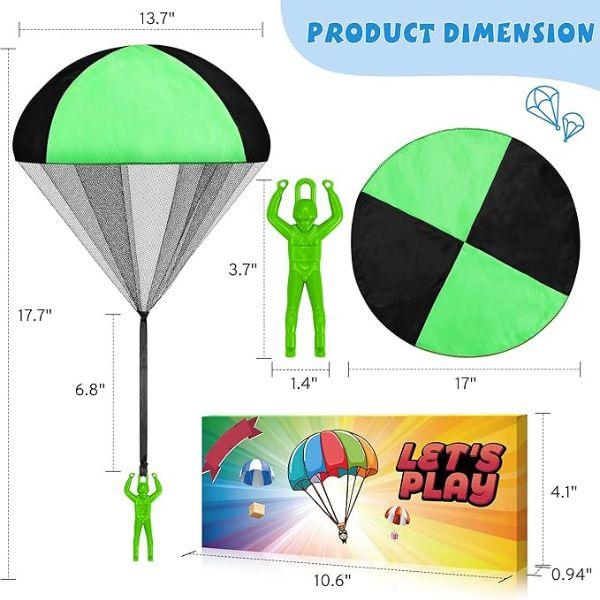 Parachute Toy for Kids Flying Outdoor Toy for Boys & Girls Ages 3‑12 Easy Throw Parachute Flyer for Backyard & Park Best Kids Toys Party Favors