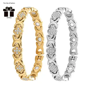 City Fashion Copper Bracelets for Women, Ultra Strength Magnetic Bracelet with 3800 Gauss Magnets & Sparkling Cubic Zirconia, Adjustable,charm bracelet Rhinestone Decorated Bangle-MothersDayGift