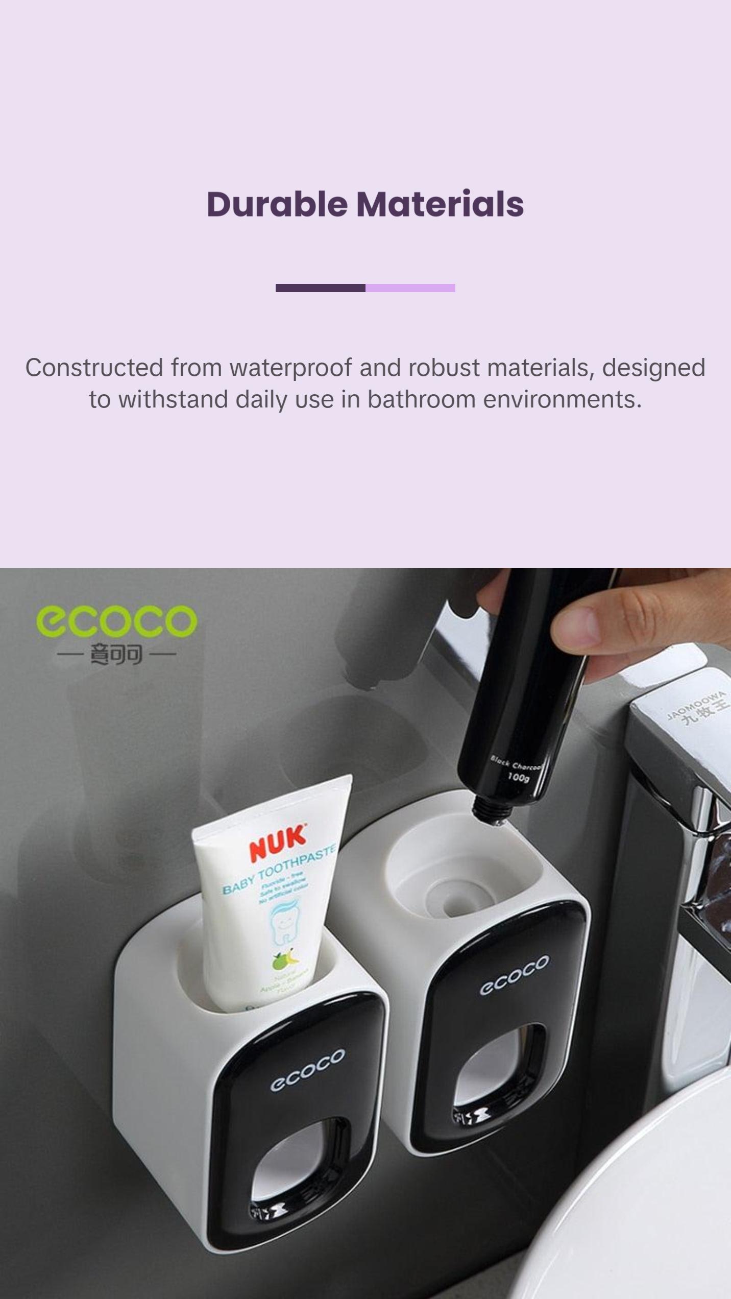 Wall Mount Automatic Toothpaste Dispenser Accessory Toothbrush