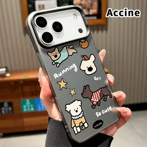 Puppy Doodle Pattern Phone Case for iPhone 17 Pro Max 16 Plus 15 14 13 12 11 Air E Shockproof Anti-Scratch Durable PC Back Protective Cover