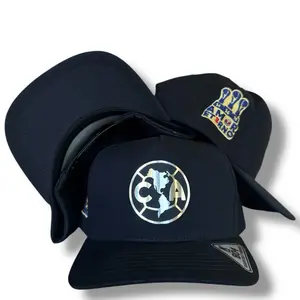 Hat Soccer Teams Yellow Hat with Black Logo and Adjustable Strap