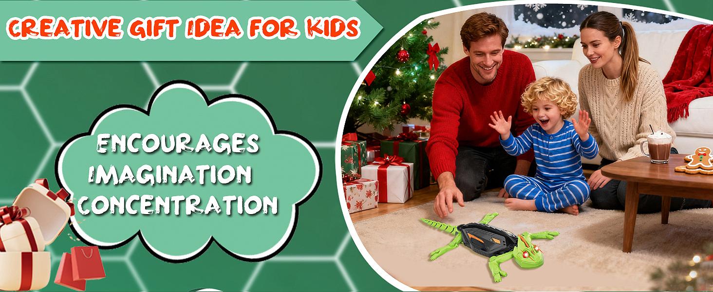 Wall Crawler Gecko TikTokShopBlackFriday Remote Control Toy Electric Lizard with LED Glowing Eyes 360° Spin Rechargeable Christmas STEM Tech Gift for Kids Ages 6-12