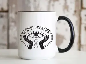 Cosmic Dreamer 15oz Ceramic Coffee Mug Magical Celestial Quote Saying Birthday Christmas Gift Idea for Women Mom Grandma