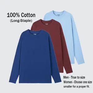 Mega Tshop 3-Pack Unisex Regular Fit Raglan Longsleeves Tshirt, 6.35 oz Midweight 100% Cotton Simple Crew Neck Plain Beige Casual Top for Menswear Crewneck Summervibes