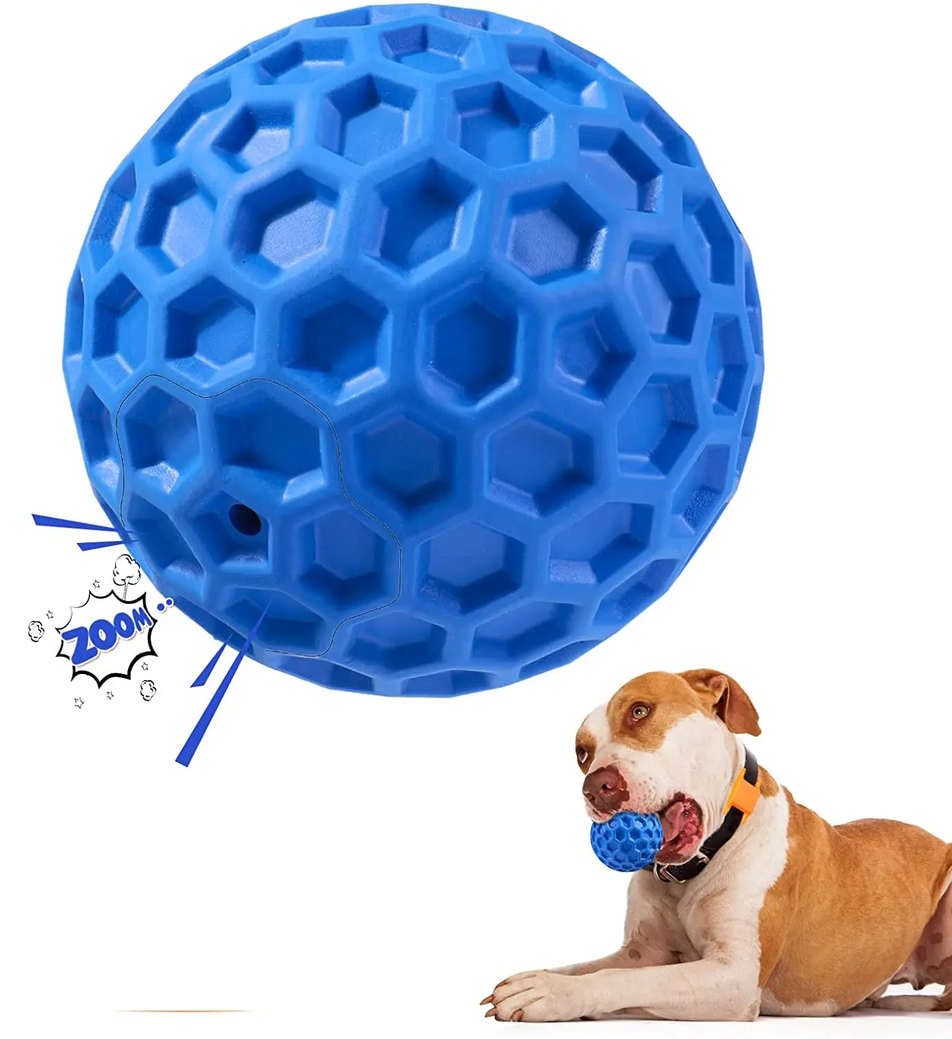 Squeaky Dog Toys for Aggressive Chewers, Indestructible Balls Blue Indestructible Squeaky Dog Balls for Aggressive Chewers, Interactive