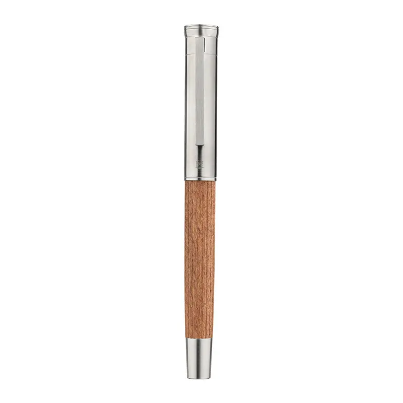 Hongdian 1866 Aesthetic Wooden Pole Pen - Medium Nib, Classic Design, Ink Absorber Included, Metal Pen Case, Aesthetic Pens
