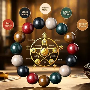 Ancient intangible cultural heritage five elements blended incense bead bracelet