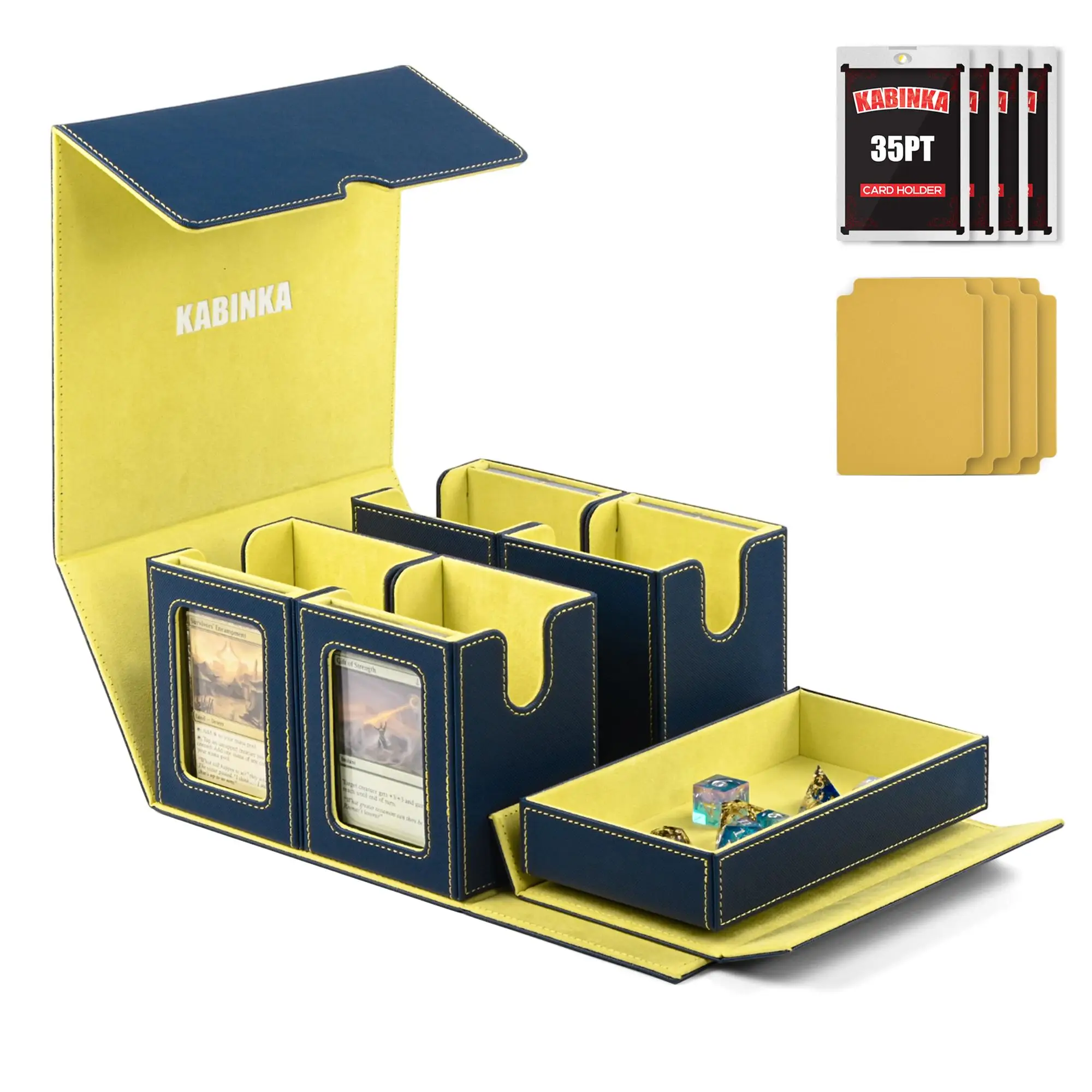 Outdoorfun 5-in-1 960+ Card TCG Deck Box with Commander Display Window – Detachable Trading Card Storage Case with Dividers & 4 Stoppers for MTG/Pokem