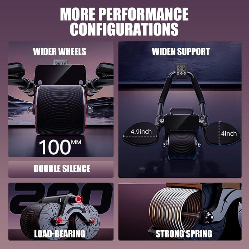 Ab Roller Wheel with Elbow Support, Automatic Rebound Abdominal Wheel,Ab Roller for Abdominal Exercise Machine,Abs Workout Equipment,Trainer Fitness Belly Training for Men & Women Ab Roller | Home Core Training Fitness Equipment