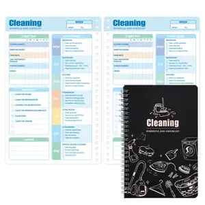 48 Sheets A5 Cleaning Schedule Planner Notebook-Daily & Weekly Home Chores Organizer with Checklist, Gratitude, Health & Water Tracker Sections to Keep Your Home Spotless and Family Happy, Cleaning Schedule Book | Practical Design | Quality Paper Material