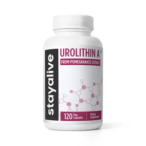 STAY ALIVE Urolithin A Supplement, 120 Pills, Pure Mitochondrial Supplement from Pomegranate Extract, Non-GMO and Gluten-Free Urolithin A Capsules