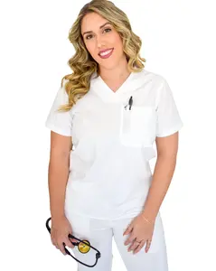 women's White Scrub Top women's White Scrub Top