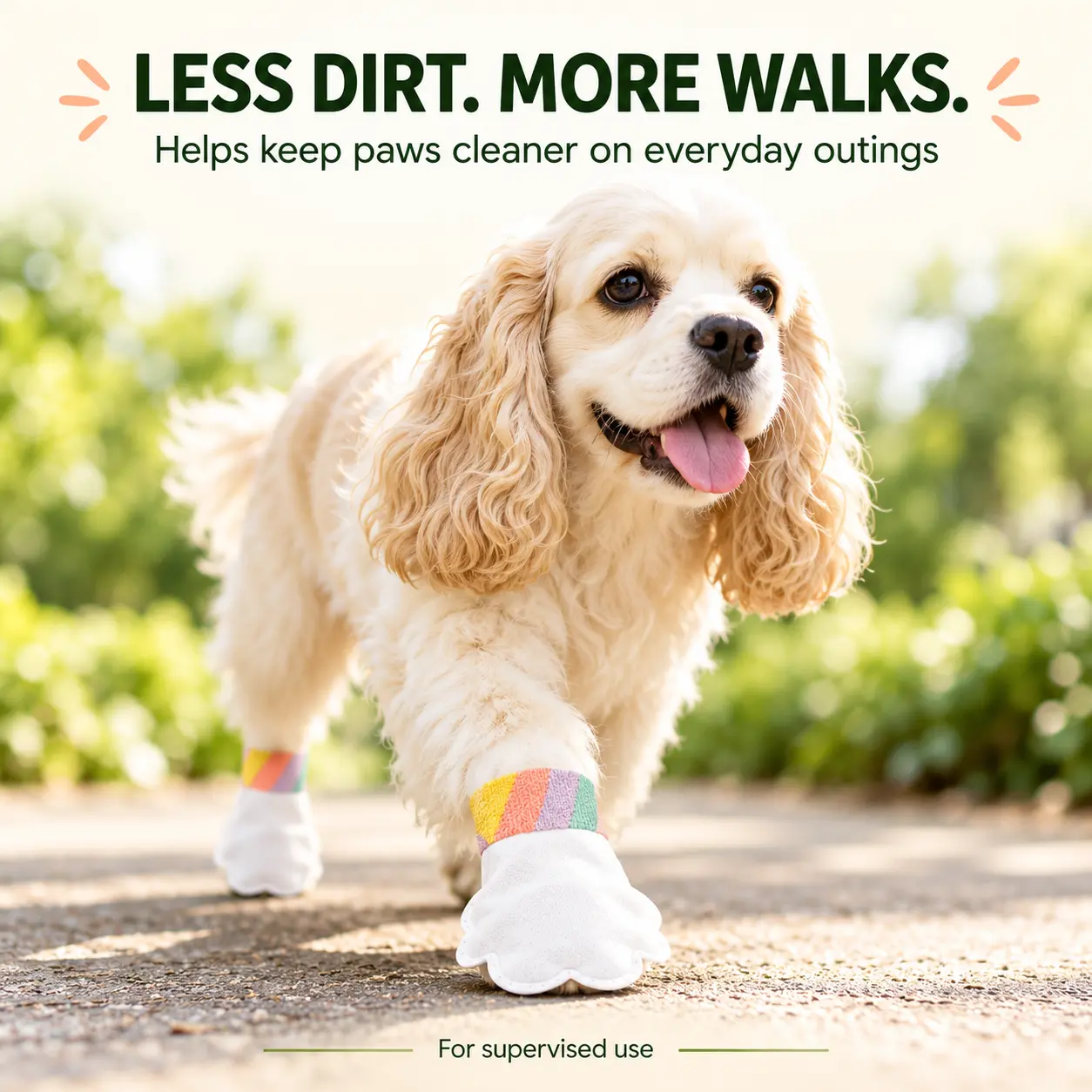 Disposable Dog Boots,20 Pcs Paw Covers with Adjustable Self-Adhesive Bandage for Indoor & Outdoor Walks