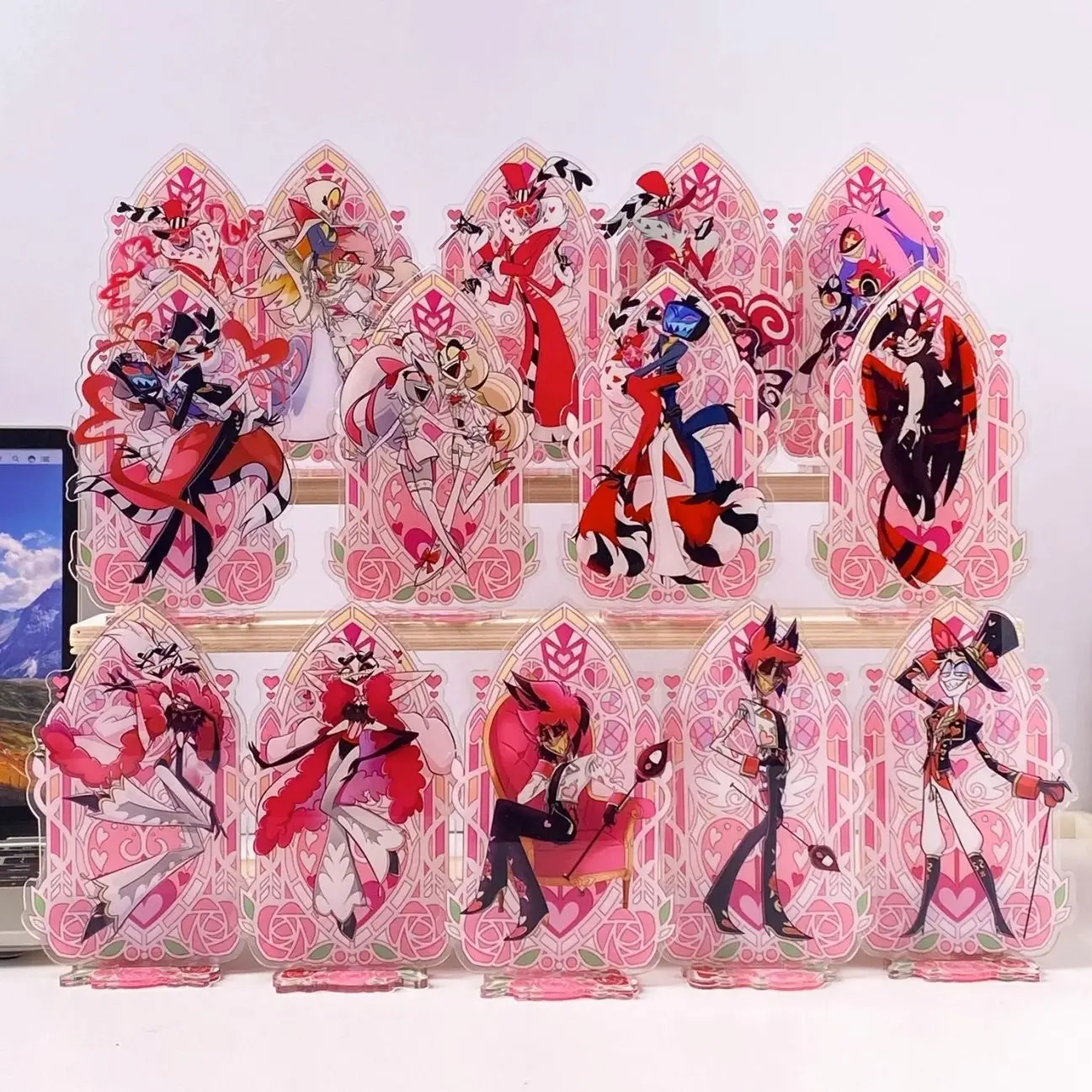 Hazbin Hotel Character Standee Gift Box | Romantic Valentine’s Day Themed Anime Standees | Sweet Fan Merch Gift for Lovers & Anime Fans