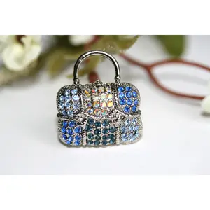 Rhinestone Jeweled PURSE Handbag Brooch Pin Vintage Style Handbag Brooch