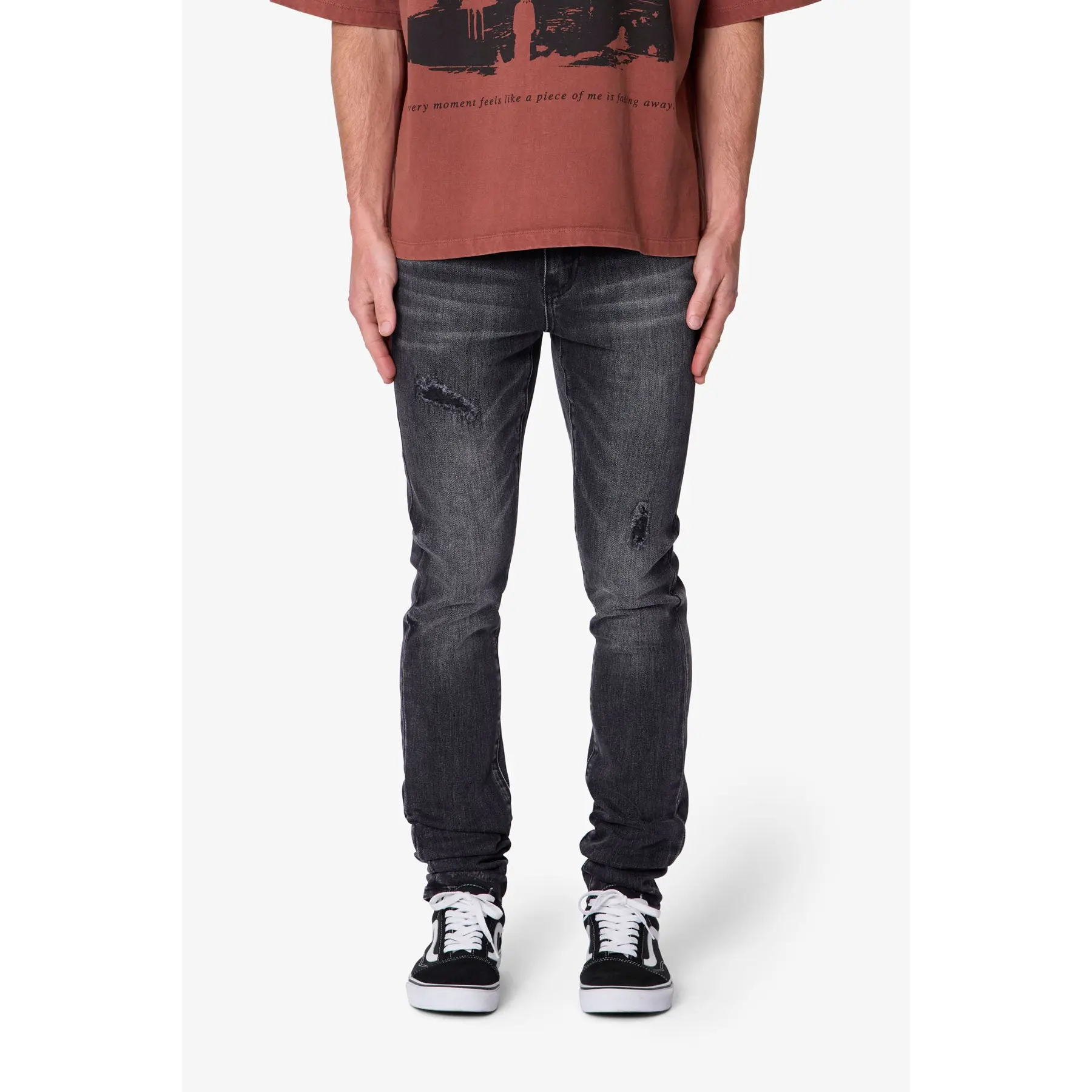 mnml Skinny Distressed Denim - Vintage Black