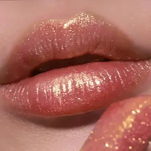 Huasurv Shiny Moisturizing Lipstick Lipgloss, Long-Lasting Glossy Finish, Metallic Pearl Effect, Matte Fine Glitter, Portable Travel Makeup, Hydrating