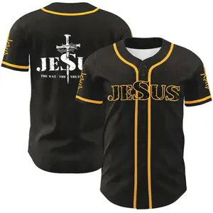 Jesus Cross Nail and Crown of Thorns Baseball Jersey Shirt – Unisex Button-Up Sports Style, Lightweight & Breathable, Sizes S–5XL (Check Size Chart in Product Details)