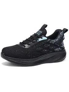 Men's Casual Running Shoes, Flyknit Mesh Upper, Breathable Low Top Sneakers, Comfortable Fit, Ideal for Daily Wear, All Seasons