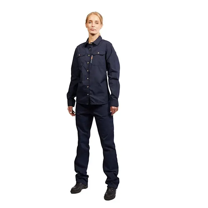 Rasco FR Women's GlenGuard Uniform Shirt Collared Grey Formal Basic Minimalist Workwear Clothes