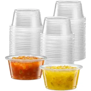 [2 oz - 200  Clear] Diposable Plastic Portion  No Lids, Small Mini Containers For Portion Controll, Jello Shots, Meal Prep, Sauce , Condiments, Medicine, Disposable paper ring garland cake cups