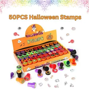 50PCS Halloween Stamps for Kids – Bulk Halloween Toys, Goodie Bag Fillers, Trick or Treat Party Favors, Classroom Prizes & Halloween Gift Ideas