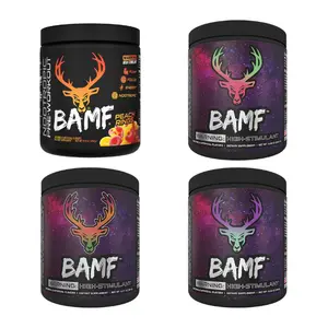Bucked Up BAMF Pre-Workout [30 Servings] Supplement Fitness High-Stim Nootropic Powder with 333mg Caffeine for Energy & Focus - Optimum