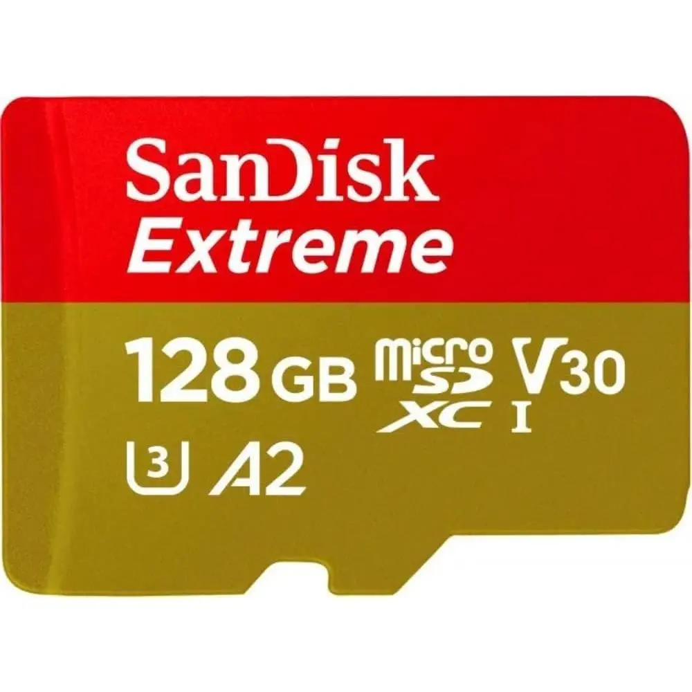 SanDisk Extreme microSD UHS I Card for 4K Video on Smartphones, Action Cams & Drones 190MB/s Read, 90MB/s Write SDSQXAA 64GB/128G/256GB/512GB/1TB GN6MN, Red/Gold