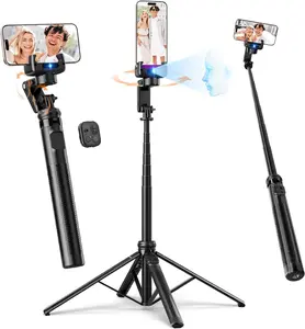 Rollei Auto Face Tracking Tripod, Upgrade Smartphone Gimbal Stabilizer 61'' Selfie Stick Tripod Holder for iPhone/Android Stand with Remote for Filming Streaming Tiktok Video Vlog