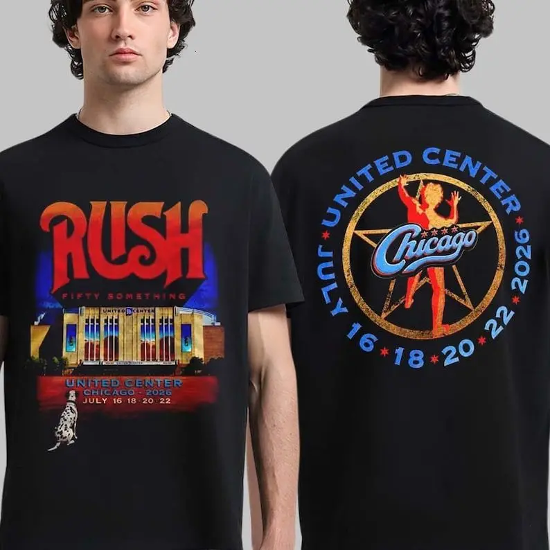 Rush Chicago IL 2026 At United Center On July 16 18 20 22 Fifty Something Tour 2026 T-Shirt