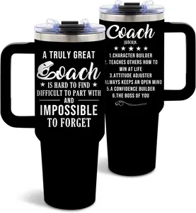 A Truly Great Coach Quote 40oz Insulated Tumbler with Handle & Straw – Coach Appreciation Gift